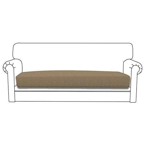 Image of Easy-Going Stretch 1 Piece Oversized Couch Cushion Cover for Sofa | X-Large Sofa Cushion Furniture Protector Sofa Seat sofa slipcover Washable sofa cover soft with Elastic Bottom Tan