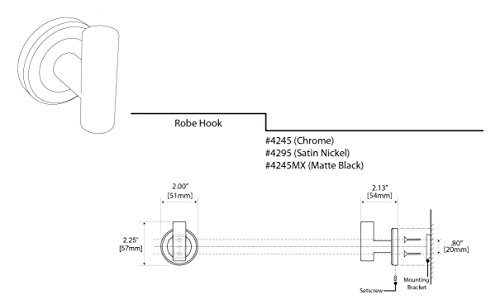 Gatco 4295 Latitude Ii Single Robe Hook, Satin Nickel, 2.1L X 2W X 2.2H Inches #TOP5