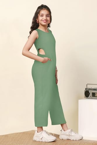 Image of Fashion Dream Girl's Ankle Length Solid Jumpsuit