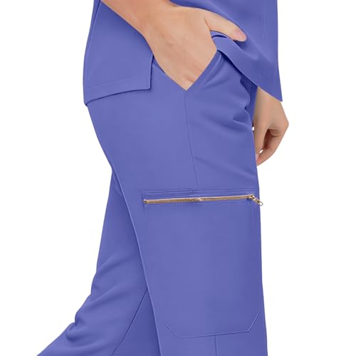 Gargey Scrubs for Women - Zip Front Top & Flare Pant Stretch Nursing Women’s Scrubs Set Medical Uniform - image 5