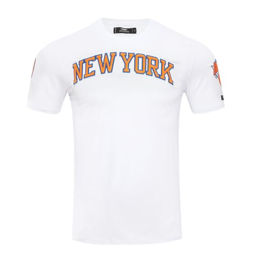 Pro Standard Mens NBA New York Knicks Classic Chenille Cotton Short Sleeve Tee White L