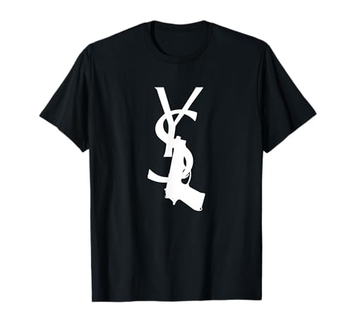 Lustiges grafisches Luxus-Gun-Logo T-Shirt