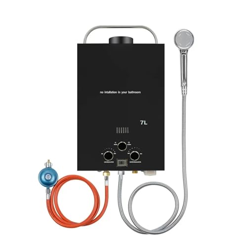 Calentador de agua eléctrico, Calentador De Agua Portátil De 7L, Calentador De Agua De Propano For Exteriores, Calentador De Agua Sin Tanque, Protecciones Múltiples De Gas For RV, Cabina, Granero, Cam