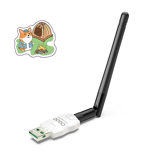 Class 1 Long Range Bluetooth Adapter for PC, QGOO USB Bluetooth Adapter for PC 5.3+EDR, Bluetooth Dongle Bluetooth Receiver Support Windows10/8.1/8/7（white-248）