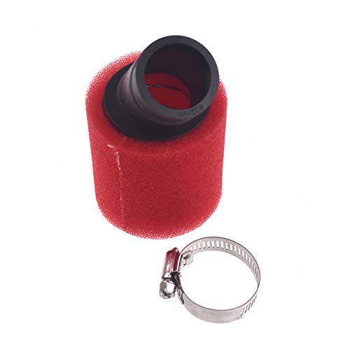 OQUGRHR Roter Luftfilter 32 mm gebogener Schaumstoffreiniger für 50 cc 110 cc 125 cc ATV Quad Dirt Bike