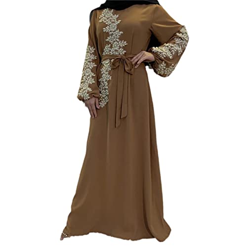 Robe du Ramadan Dubaï ample XL finie la transparence avec cette robe islamique marron