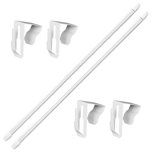 Poses De Cortina - Baras De Tensión De La Ventana 2 Paquete | 40–70 Cm De Varillas Curttain Ajustables | No Hay Caves Expandibles Telescópicos De Perforación Con 4 Ganchos Armario, Gabinete, Ba