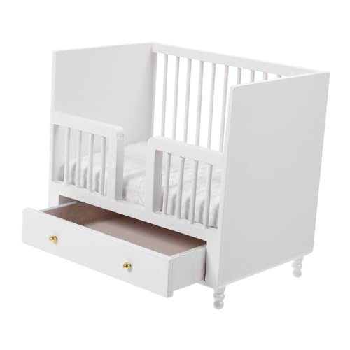 DRESSOOS Mini Muebles para Casa De Muñecas, Mini Cuna De Juguete, Adorno para Casa De Muñecas En Miniatura, Mini Cama, Cama De Muñeca, Mini Accesorio para Casa, Muebles para Casa De