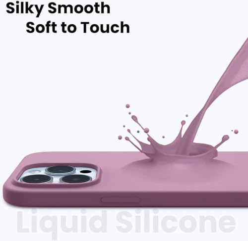Image of Elzzi Liquid Silicone Cover Compatible for iPhone 13 Pro Case Smooth Touch Gel Rubber Wireless Charging Phone Cases Non-Slip Full Body Protective Shockproof Back Cover 6.1 Inch, Lilac