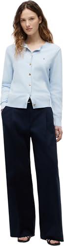 Tommy Hilfiger Damen Cardigan Jersey mit Rundhalsausschnitt, Blau (Breezy Blue), XXXL 4
