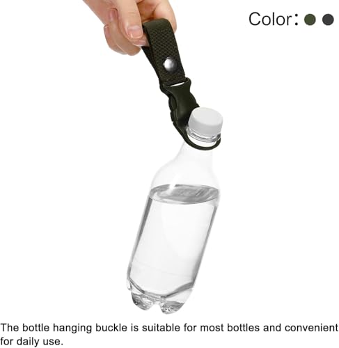 3PCS Bottle Buckle Clip Hanging Buckle Portable Water Bottle Ring Holder Keychain Mineral Water Bottle Clip for Backpack Belt Nylon Webbing Strap for Outdoor Tactical Camping Hiking