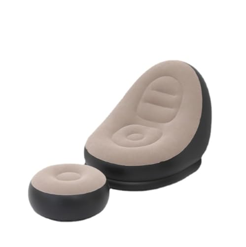 エアクッションソファ オットマン付きエアベッド シングルシート インフレーター付き椅子張り フルセットシート (ブラウン)