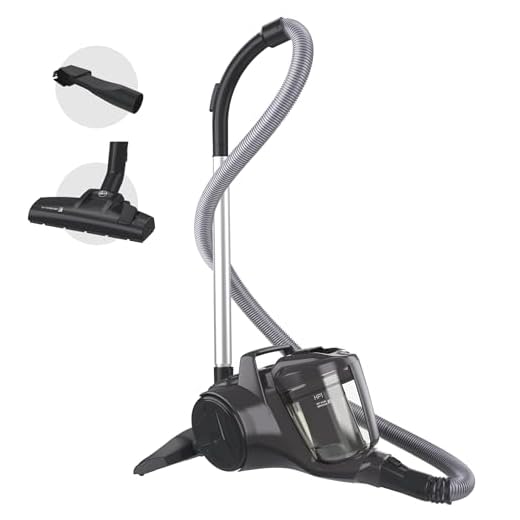 Hoover HP1 Powerful Cylinder Vacuum Cleaner - Bagless, Small, Lightweight, Corded with Washable EPA Filter, Large 2L Bin Capacity, Onboard Accessories, 7.5m Working Radius, 700w [HP105HM]