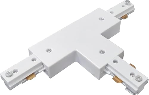 Bravsekai Kit de iluminación de pista H tipo H de circuito único de 3 cables y 1 para sistema de pista H, accesorios de iluminación de pista 240 V (conector T blanco)