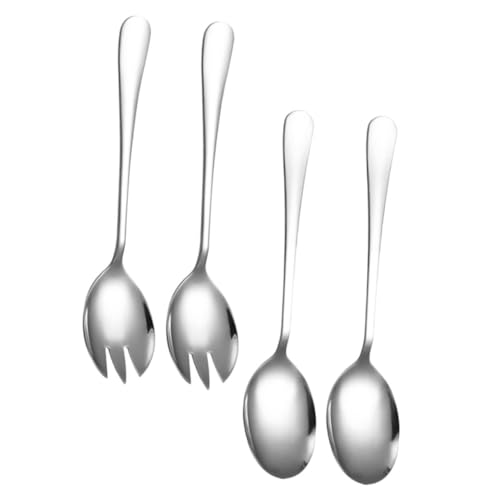 Cabilock 4 Pezzi Posate Insalata in Inox e Forchetta Spessi per Servire Resistenti e Lavabili in Lavastoviglie per Barbecue e Catering