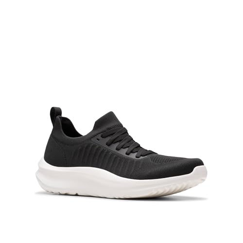 Clarks Clarks Women's Solevana Lace CloudSteppers Sneaker, Black Textile, 8