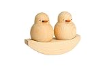 Home Decoration Furnishing Decorative Accent- Friendship, Hand Carved Cute Duck Animal Sculptures Wo