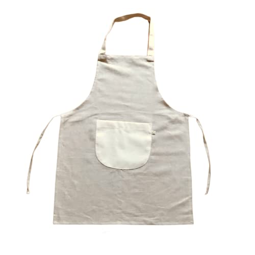 EarthForAll Lino Delantal Niño, Crema, 3-7 años Unisex niños Cover