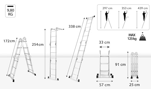 Escalera articulada multiusos DRABEST ideal para reformas en el hogar 2