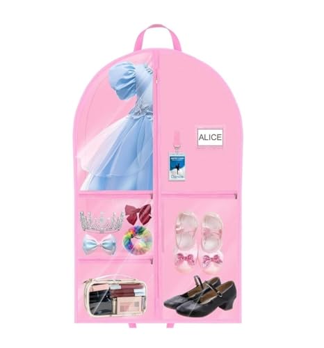 Clothes Cover Hanging Garment Bag with Zipper Pockets 40 Inch Clothes Bag Dance Costume Suit Bags (Color : Pink, Size : 4pcs)