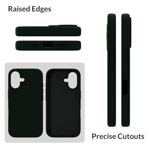 Image of SPRIG Compatible with iPhone 16 Premium SilkTone (Liquid Silicone) Back Cover Drop Tested Shock Proof Mobile Case for Men, Women, Boys and Girls with Camera Protection (Dark Green)