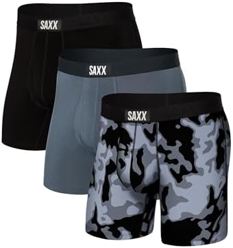 SAXX Underwear Co. Men's Ultra Super Soft Boxer Brief Fly 3-Pack
