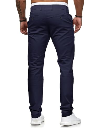 Image of HUNGSON Mens Chinos Dress Pants Slim Fit Stretch Business Casual Golf Work Slacks Trousers