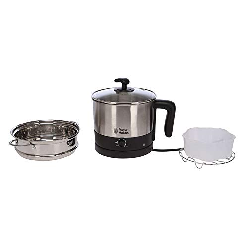Image of Russell Hobbs HomeStop 800 W Round Metallic Finish Temperature Control Multi Cook Kettle (Silver Free Size)