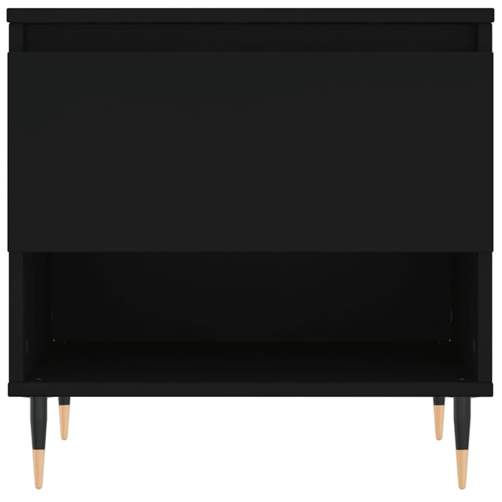 Homgoday Tavolino da caffè nero, 50 x 46 x 50 cm, in legno ingegnerizzato, tavolino da tè per soggiorno, sala d'accoglienza degli ospiti, camera da letto e ufficio, tipo 1