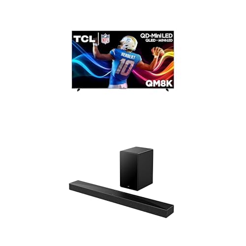 Image of TCL 98-Inch Class QM8K Series QD-Mini LED 4K UHD Google Smart TV (98QM8K, 2025 Model) + Q65H Q Class 5.1 Channel Soundbar with Dolby Atmos