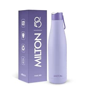Milton Fame 800 ISI Certified Thermosteel Water Bottle 740 ml | Double Wall Vacuum Insulated Flask | 24 Hr Hot & Cold | Leakproof Lid | Ideal for Home, Office, Gym, Travel - Matt Purple