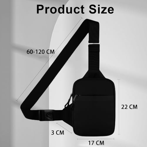 flintronic Sling Bag, Waterproof Chest Bag for Men and Women Mini Breathable Crossbody Shoulder Bag with Zipper - Image 2