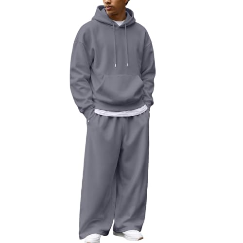 Shiketong - Shiketong Mens Tracksuits 2 Piece Set - Plus Size Fleece Comfort Hoodie and Jogger Pants Matching Set (13% Off Amazon Deal)