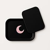 Metal Rolling Tray Small Black - Lightweight Rolling Tray - Curved Edges and Smooth Surface for Easy Rolling - 5.5 x 7 inch - Travel Size Perfect for Home or Car Dry Herb Accessories