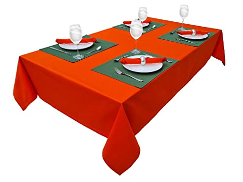 Hochwertige Tischdecke Tischwäsche aus 100% Baumwolle Kollektion Konzept, Farbe & Größe wählbar (Tischdecke - 150x350cm, Orange) – Ansicht 4