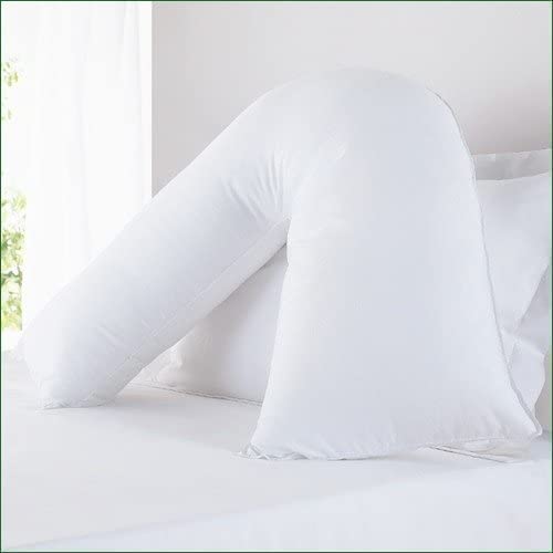 Orthopaedic V-Shaped Pillow Extra Cushioning Support For Head, Neck & Back