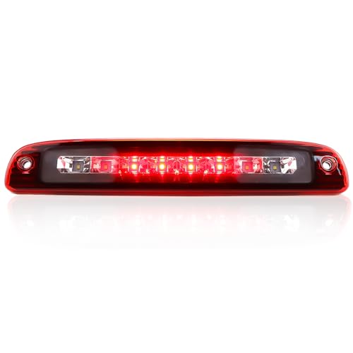 ILONPA High Mount Red LED 3rd Tail Brake/Cargo Light For 1997-2007 Dodge Dakota (Chrome Housing Red Lens)
