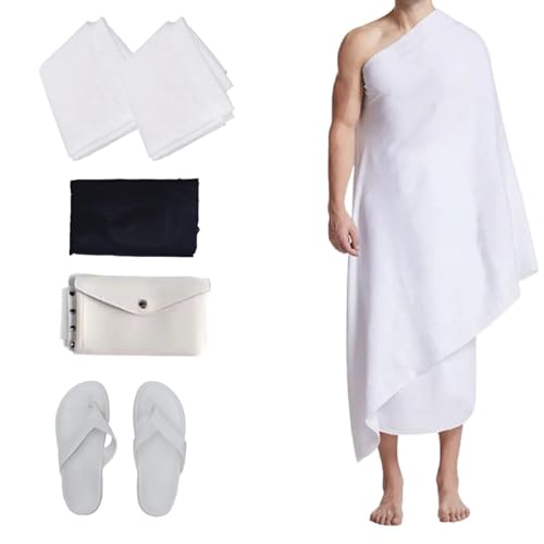 Home Smart Ihram Set for Adults| Hajj and Umrah Pilgrimage Light weight and Ultra-soft sheets with accessories Ideal Gift for Hajj pilgrimage (4)