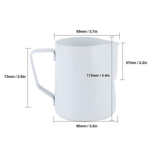 Haowecib Jarra de Espuma Taza de Espuma Taza de Espuma de Leche Espumador y Jarra Taza de Leche de Acero Inoxidable… - Imagen 8