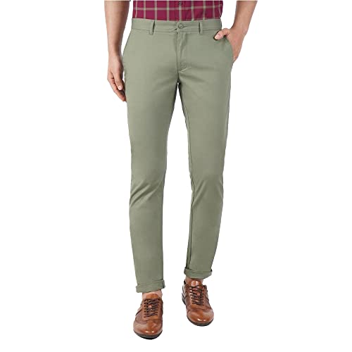 Image of Blackberrys Men's Cotton Blend Solid Slim Fit Casual Trousers