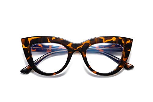 Retro Vintage Cateye Eyeglasses for Women Plastic Frame Hipster Party Cat Eye Frame Retro Anti Eye Strain Gaming Glasses Ease Computer and Digital Eye Strain Dry Eyes and Blurry Vision