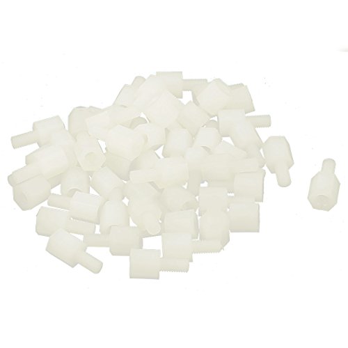 Aexit M3 6+6mm Spacers & Standoffs Male Female Thread Nylon Hex Standoff Spacer Spacers Screw 50pcs