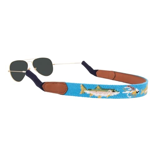 Image of Leather Hand-Stitched Needlepoint Sunglass Strap Retainer