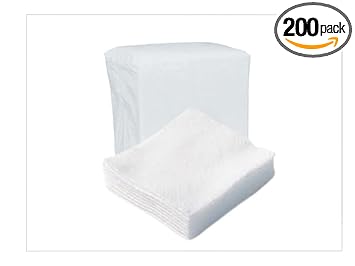 Kasa 8x8 Soft, Lofty, Organic Cotton Wipes for Baby Care, Makeup Removal, Household Cleaning, Medical Use and Pet Care. 1 Pack - 50 Wipes. (200)