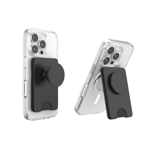 Image of PopSockets Kick-Out Wallet for MagSafe, Adjustable Kickstand, Magnetic Stand - Black