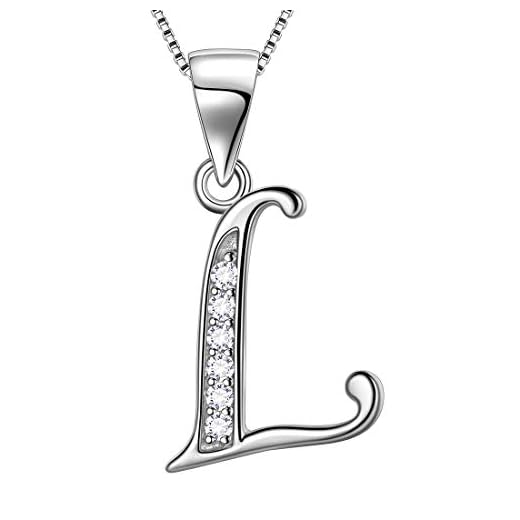 Collana iniziale in argento con zirconi