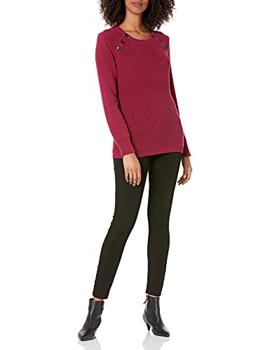 Cable Stitch Women's Raglan Long Sleeve Shaker Stitch Pullover Sweater - Fisherman Rib Knit Crewneck Cotton Top4