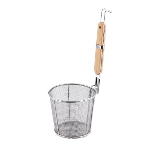 Cestini per friggere per patatine fritte, colini per alimenti, cestello per friggere, in acciaio inox, paletta per friggitrice in rete per friggitrice, setaccio per cucina, cestino più croccante