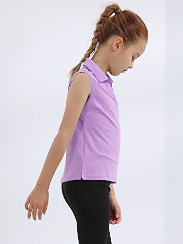 Image of Girls Golf Polo Shirts Sleeveless V Neck Shirts for 5-12 Years
