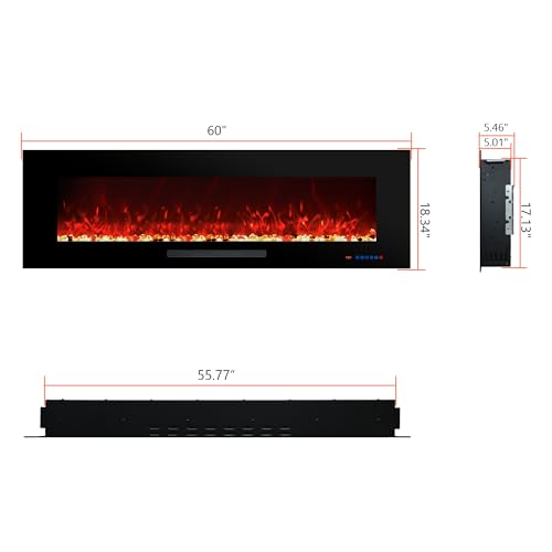 60-inch-Electric-Fireplace-Wall-Mounted-Electric-Fireplace-for-Indoor-Remote-Control-Thermostat-Realistic-Flame-Effects-Logs-Crystals-13-Colors-5-Brightness-7501500W-Black 60 inch Electric Fireplace Wall Mounted Electric Fireplace for Indoor Remote Control Thermostat Realistic Flame Effects Logs Crystals 13 Colors 5 Brightness 7501500W Black